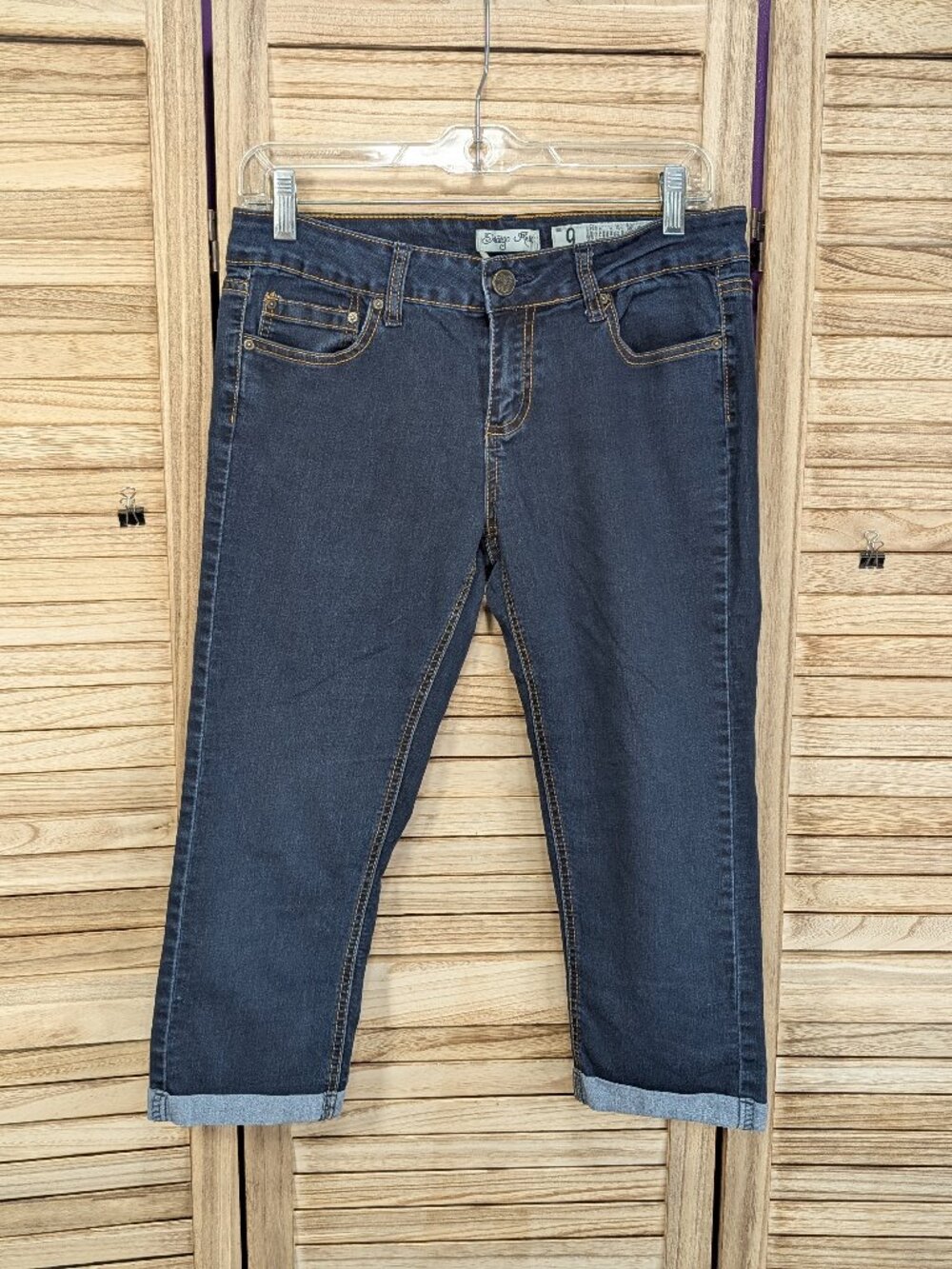 Indigo Rein Jeans Dark Blue Cropped Ankle Jeans Size 9